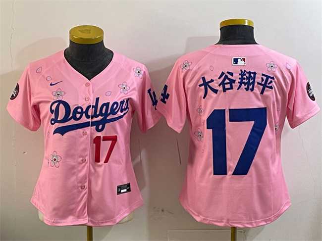 Womens Los Angeles Dodgers #17 Ohtani Pink 2025 Tokyo Series Limited Stitched Jersey->mlb womens jerseys->MLB Jersey